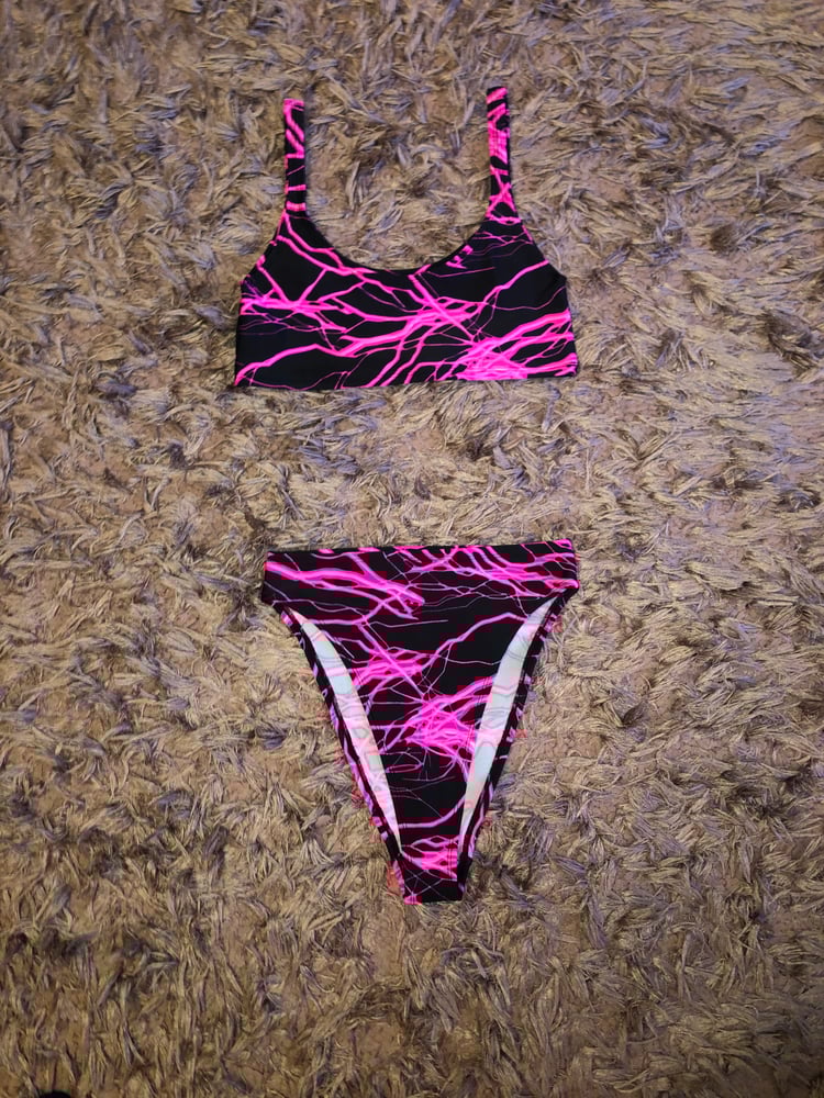 Electro Pink 90s High Leg Bottoms