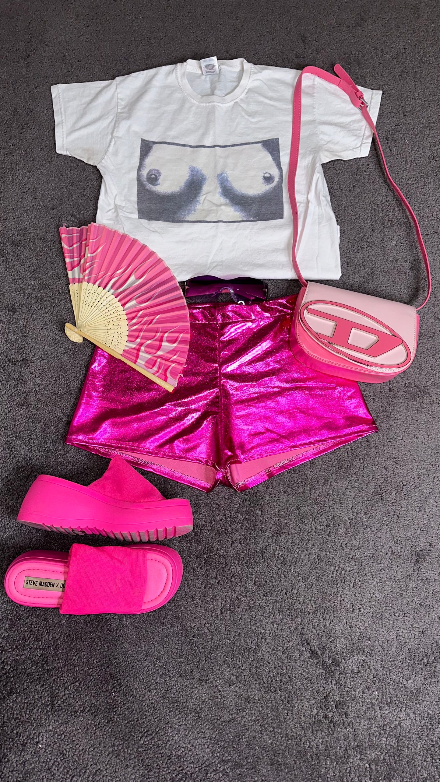 Premade Hottest Pink Hot Pants M/L