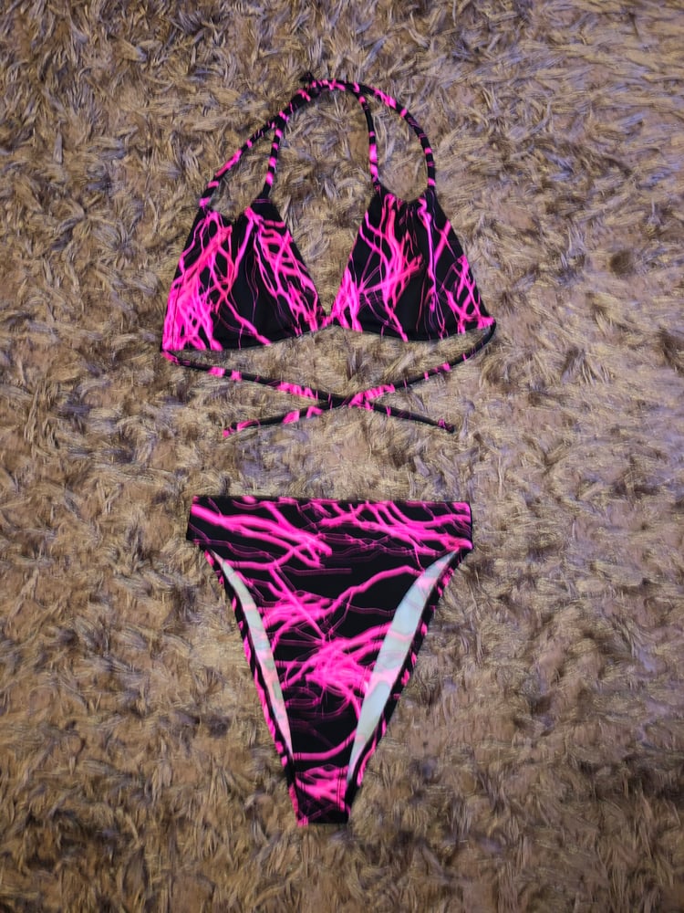 Electro Pink 90s High Leg Bottoms