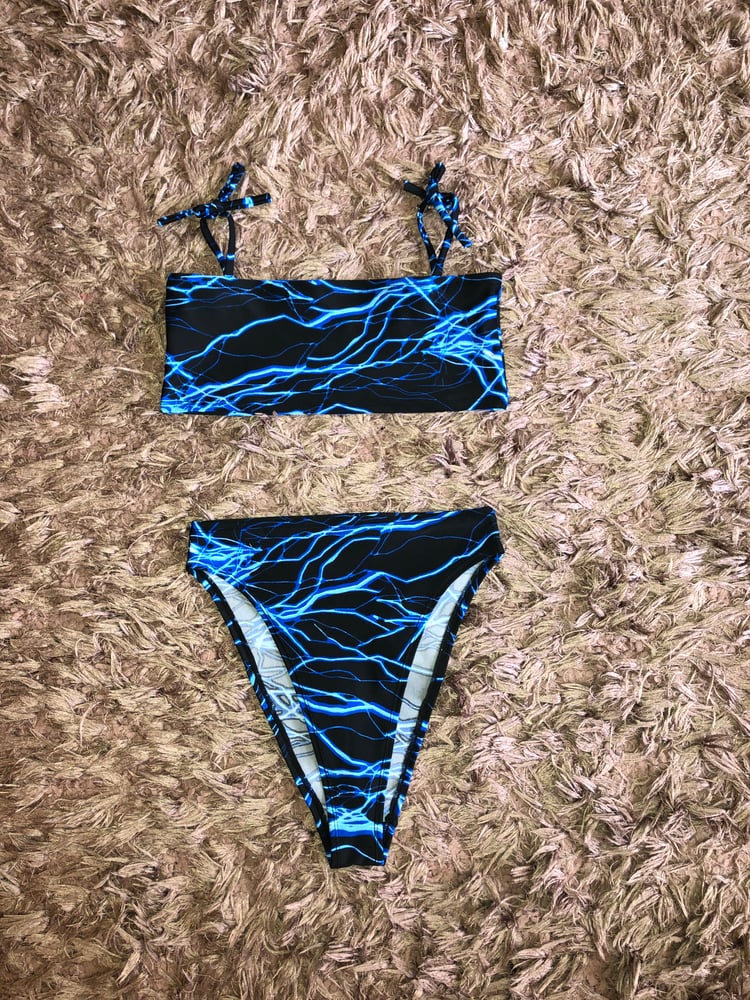 Electro Blue 90s High Leg Bottoms