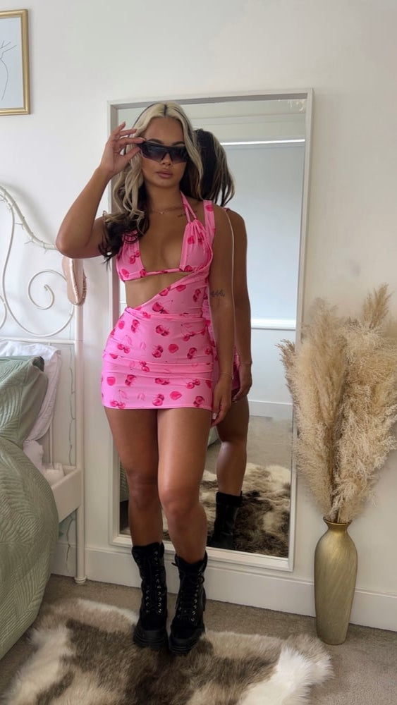 Cherry Bomb One Shoulder Mini Dress