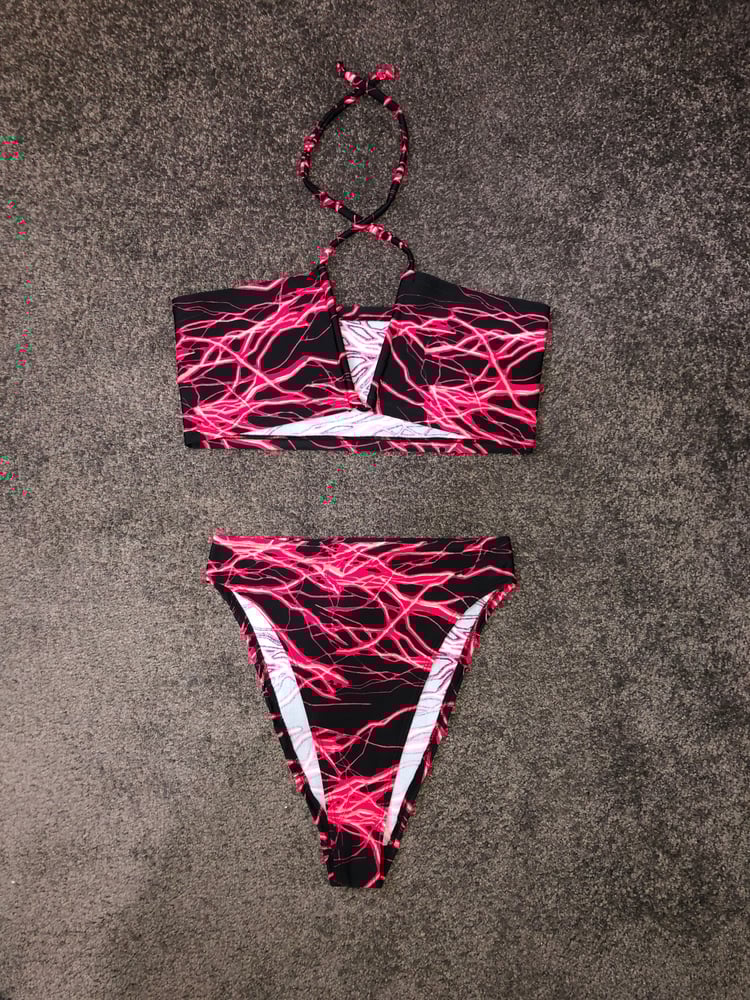 Electro Red 90s High Leg Bottoms