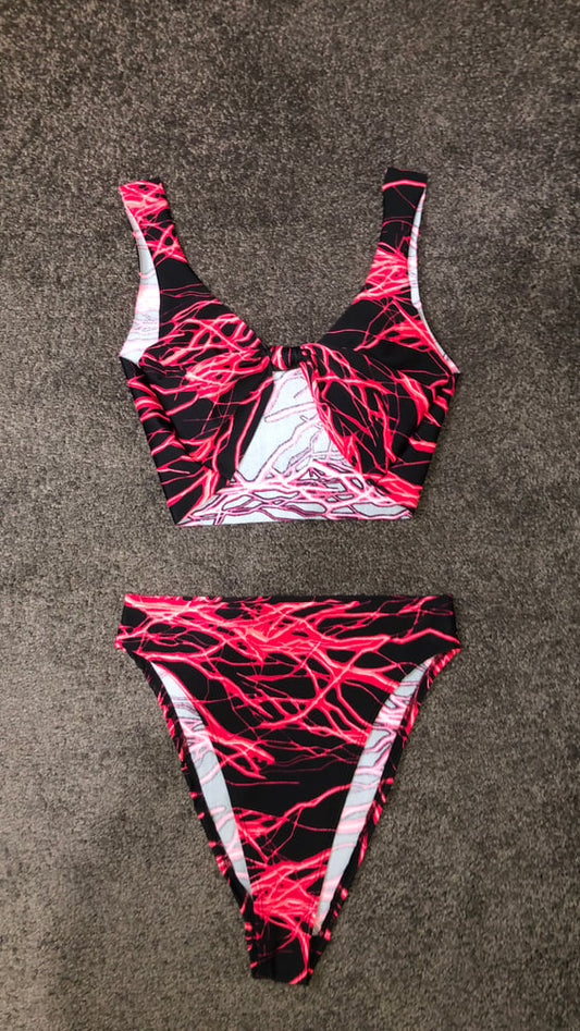 Electro Red 90s High Leg Bottoms