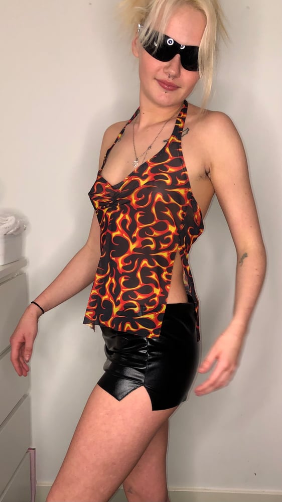 Flame Sheer Ballerina Top