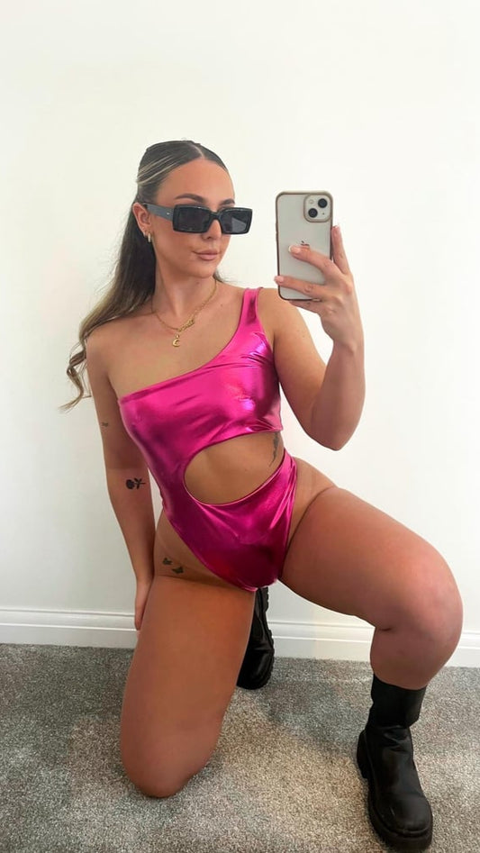 Hottest Pink Cut Me Bodysuit