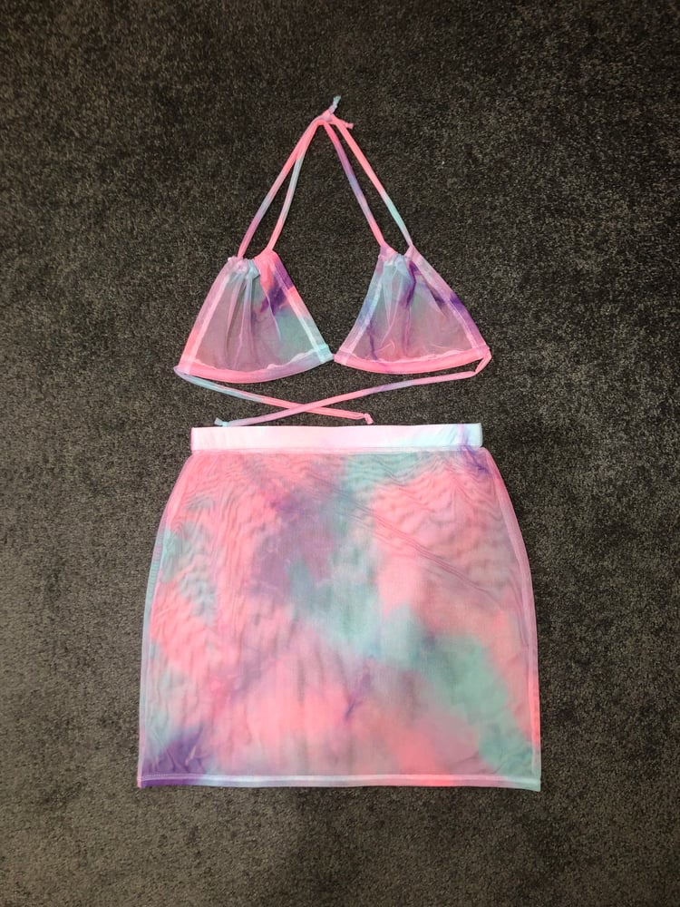 Tie Me Up Mesh Mini Skirt