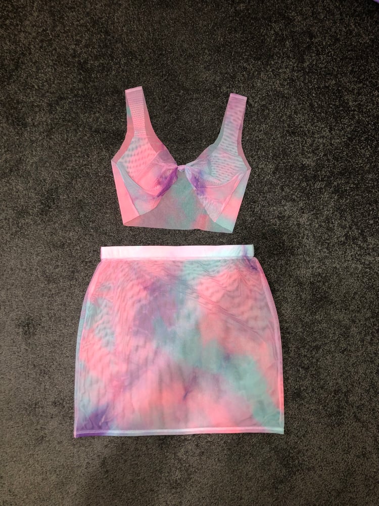 Tie Me Up Mesh Mini Skirt