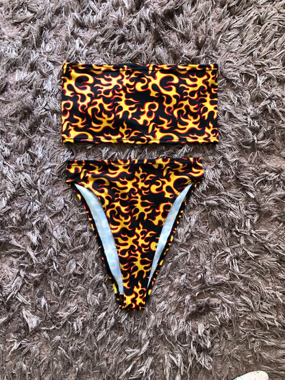 Flame 90s High Leg Bottoms