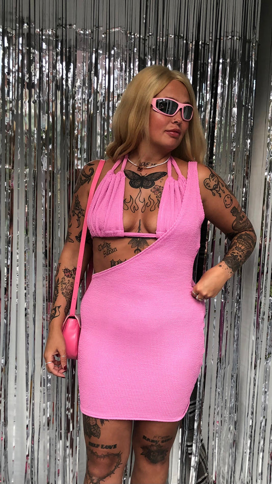 Premade Blush One Shoulder Mini Dress S/M