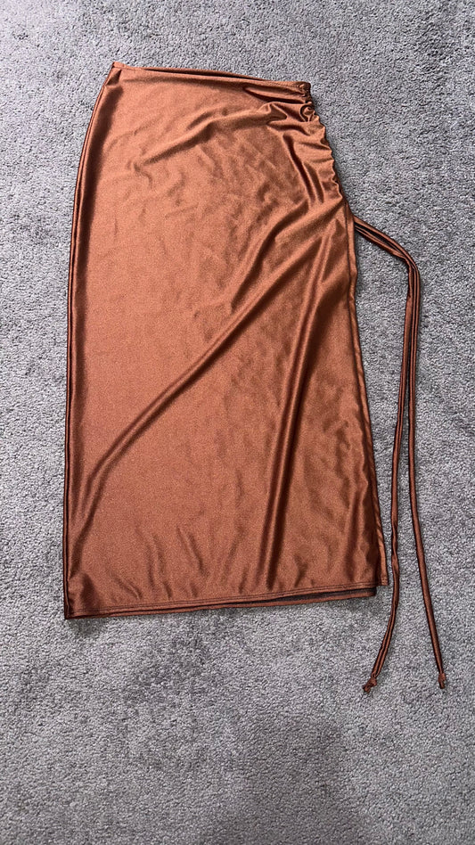 Premade Ginger Spiced Ruched Maxi Skirt XS/S