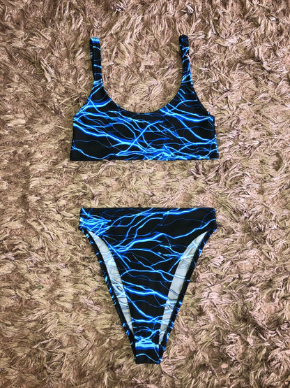 Electro Blue 90s High Leg Bottoms