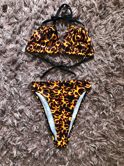 Flame 90s High Leg Bottoms