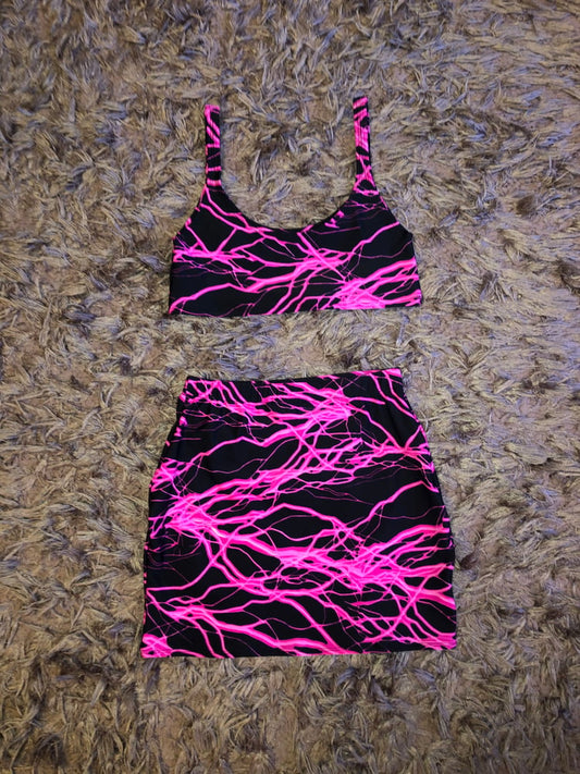 Electro Pink Mini Skirt