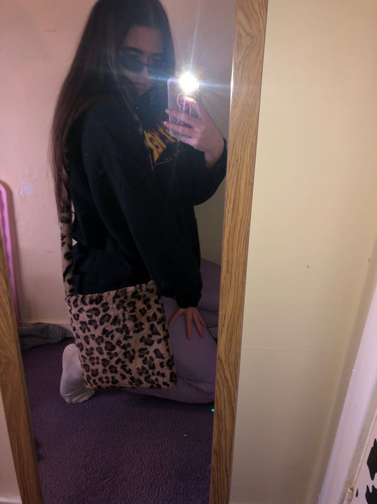 Leopard Fluffy Cross Over Bag