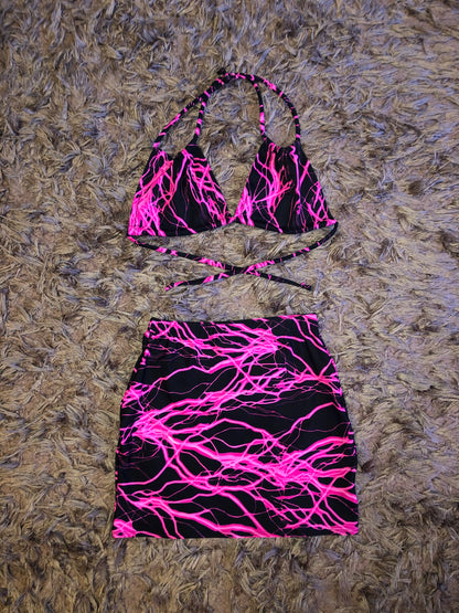 Electro Pink Mini Skirt