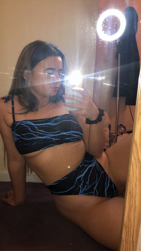 Electro Blue 90s High Leg Bottoms