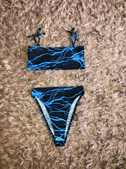 Electro Blue 90s High Leg Bottoms