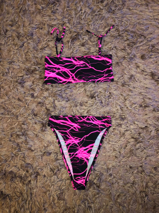 Electro Pink 90s High Leg Bottoms