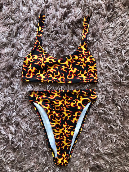 Flame 90s High Leg Bottoms