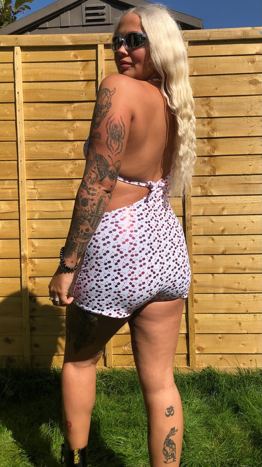 Cherry Pie One Shoulder Unitard