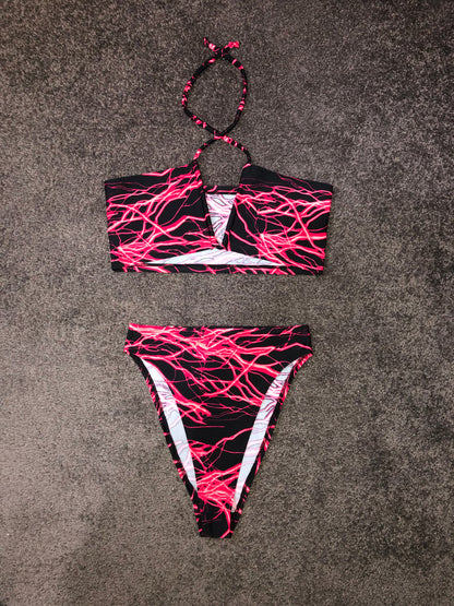 Electro Red 90s High Leg Bottoms