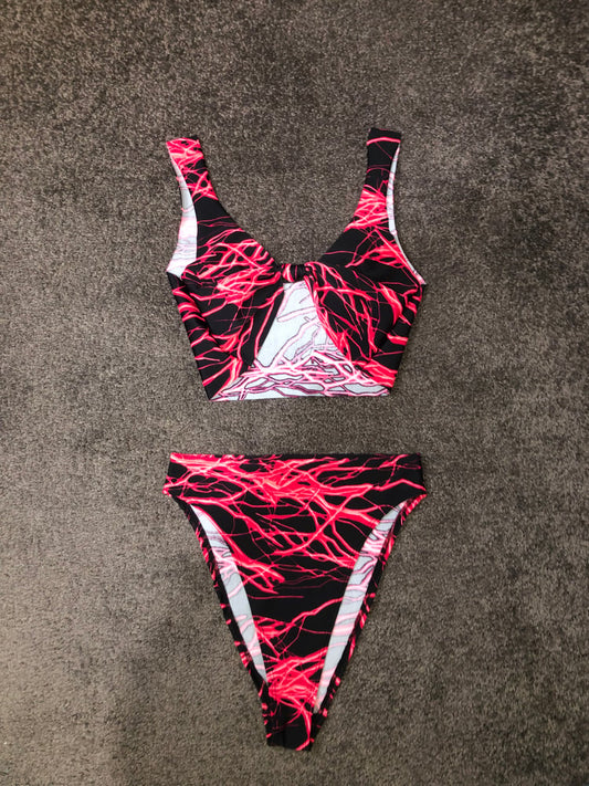Electro Red 90s High Leg Bottoms