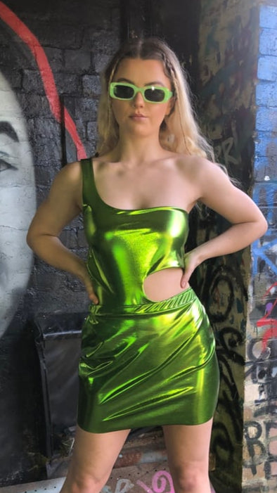 Lime Light Cut Me Bodysuit