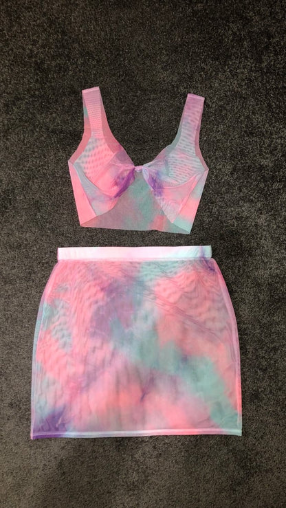 Tie Me Up Mesh Knot Crop Vest