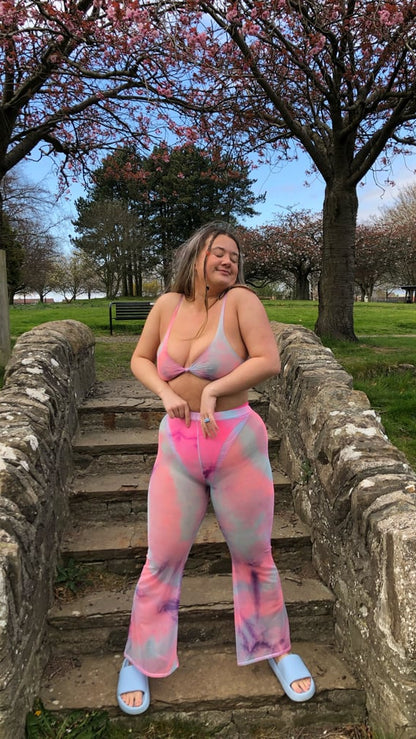 Tie Me Up Mesh Knot Crop Vest